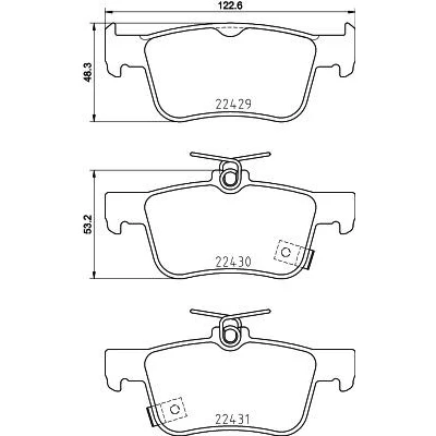 Kuva HELLA 8DB 355 025 251 Jarrupalat akustisella kulumavaroittimella HONDA: CIVIC 10, 10 Stufenheck