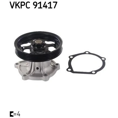 Kuva SKF VKPC 91417 Vesipumppu Tiivisteillä Metalli Moniurahihnavedolle TOYOTA: Corolla VI FX Hatchback, VII Sedan, Liftback