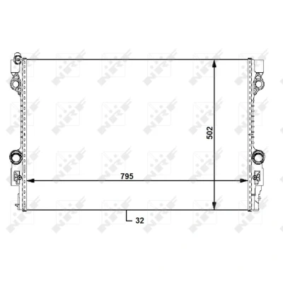 Kuva NRF 59172 Jäähdytin Alumiini 795 502 32 Jäähdytysrivat juotetut