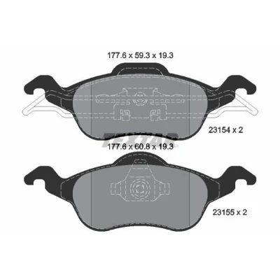 Kuva TEXTAR 2315402 Jarrupalat Ei kulumisenilmaisimelle FORD: Focus Mk1 Farmari, Hatchback, Sedan