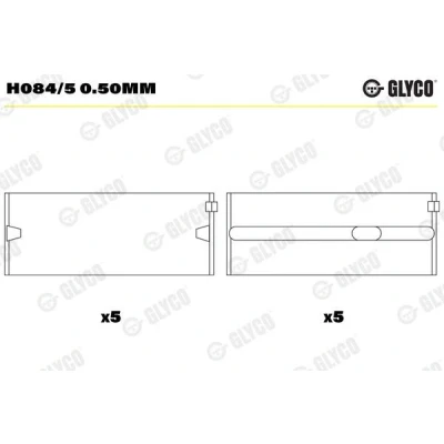 Kuva GLYCO H084/5 0.50mm Kampiakselin Laakeri VOLKSWAGEN: Transporter 4 Bus, 5, Bora Sedan, AUDI: A4 B5 Avant, A6 C5 B7 Avant