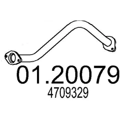 Kuva MTS 01.20079 Pakoputki 870 Edessä keskiäänenvaimentajalle