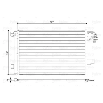 Kuva VALEO 814461 Ilmastoinnin Lauhdutin Vedenerottimella Alumiini 452 VOLKSWAGEN: Transporter 5, Multivan 5 (7HM, Bus