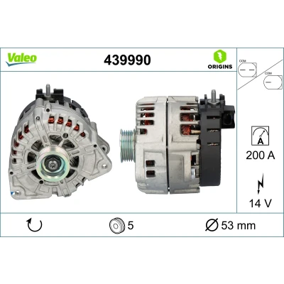 Kuva VALEO 439990 Laturi 14V 200A MERCEDES BENZ: C sarja T modell