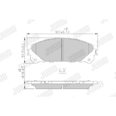 Kuva JURID 572655J Jarrupalat Ei kulumisenilmaisimelle Ilman tarvikkeita TOYOTA: RAV4 IV SUV, V, Camry VIII Sedan, LEXUS: RX IV, III