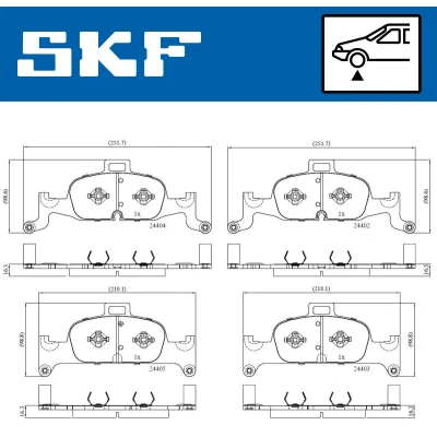 Kuva SKF VKBP 80277 Jarrupalat Kulumisenilmaisemelle AUDI: A4 B9 Avant, Q5, Sedan