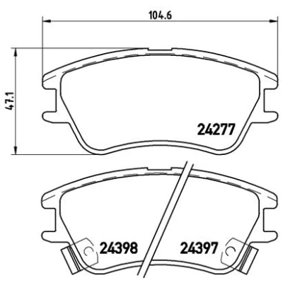 Kuva BREMBO P 30 027 Jarrupalat akustisella kulumavaroittimella Ilman tarvikkeita