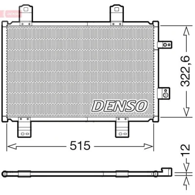Kuva DENSO DCN44018 Ilmastoinnin Lauhdutin ilman vedenerotinta R 134a MAZDA: 2 Hatchback