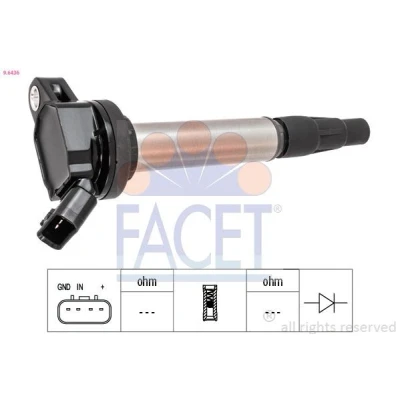 Kuva FACET 9.6436 Sytytyspuola TOYOTA: Yaris II Hatchback, Avensis III Sedan, RAV4 SUV