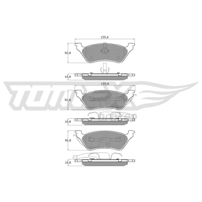 Kuva TOMEX brakes TX 15 31 Jarrupalat Taka akseli CHRYSLER: Voyager 4, / Grand 3, JEEP: Cherokee III