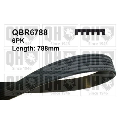 Kuva QUINTON HAZELL QBR6788 Moniurahihna 788 6 TOYOTA: Yaris II Hatchback, I Hatchback