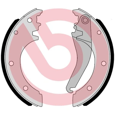 Kuva BREMBO S A6 509 Käsijarrukengät Seisontajarrukahvalla