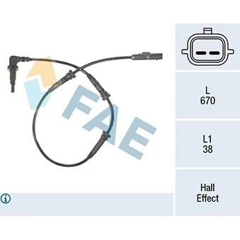 Kuva FAE 78314 ABS anturi Kaapelilla Hall 2 670