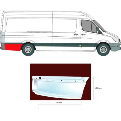 Kuva Kylkipaneli, Taakse, oikea MERCEDES BENZ, VW OE 2E1 810 394B, 9066376309, A906 637 6309