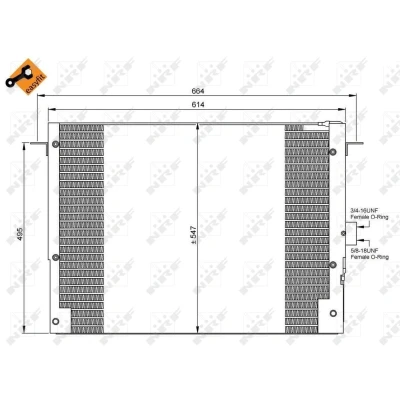 Kuva NRF EASY FIT 35657 Ilmastoinnin Lauhdutin Tiivisterenkaalla 11,8 8,6 Alumiini 562
