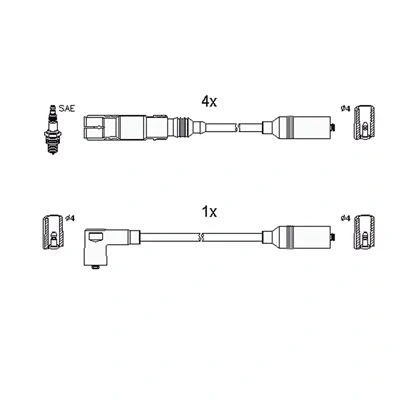 Kuva HITACHI 134267 Sytytysjohto VOLKSWAGEN: GOLF 3, Passat B3/B4 Sedan, Vento