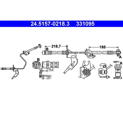 Kuva ATE 24.5157 0218.3 Jarruletku 219, 185 M10x1 OPEL: Astra G CC, H Caravan, Zafira A