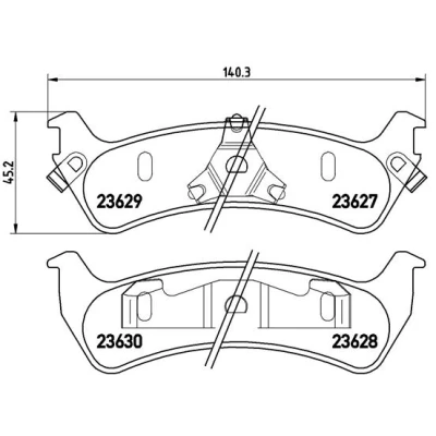 Kuva BREMBO P 24 042 Jarrupalat akustisella kulumavaroittimella Männän lukoilla Ilman tarvikkeita JEEP: Grand Cherokee I, FORD USA: Explorer Mk2