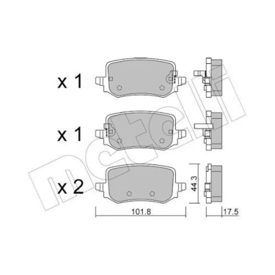 Kuva METELLI 22 1301 0 Jarrupalat akustisella kulumavaroittimella