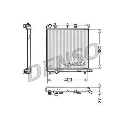 Kuva DENSO DRM21026 Jäähdytin Alumiini 409 380 27 CITROËN: C3 I Hatchback, C2 PEUGEOT: 207 Hatchback