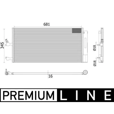 Kuva MAHLE ORIGINAL AC 942 000P Ilmastoinnin Lauhdutin Vedenerottimella 18 681 VOLVO: V60 I