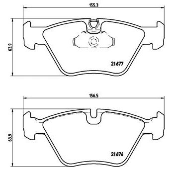 Kuva BREMBO P 06 022 Jarrupalat Kulumisenilmaisemelle Männän lukoilla Ilman tarvikkeita BMW: 5 Sedan