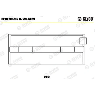 Kuva GLYCO H1095/6 0.25mm Kampiakselin Laakeri