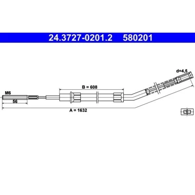Kuva ATE 24.3727 0201.2 Käsijarruvaijeri 1632 BMW: 3 Sedan