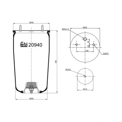 Kuva FEBI BILSTEIN 20940 Metallipalje, ilmajousitus
