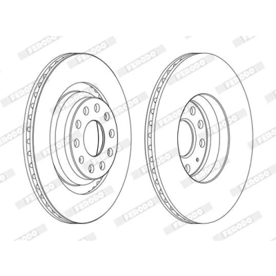 Kuva FERODO PREMIER Coat+ disc DDF1503C Jarrulevyt 310 22 5 Tuuletettu pinnoitettu Ruuveilla VOLKSWAGEN: Passat B8 Variant, B6 Golf 7