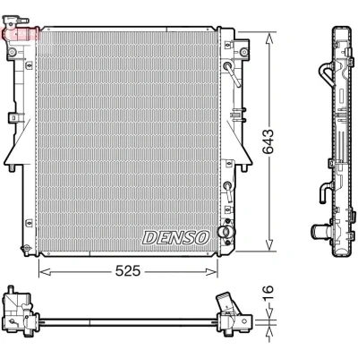 Kuva DENSO DRM45055 Jäähdytin 525 669 16