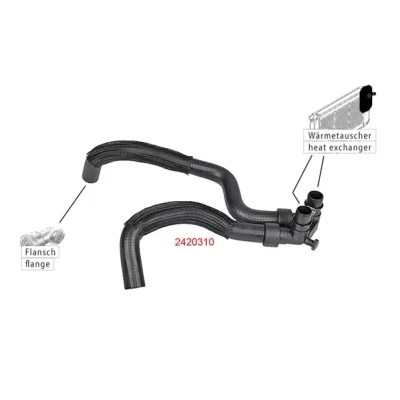 Kuva METZGER 2420310 Jäähdyttimen Letku EPDM (eteenipropeeni dieeni kumi) CITROËN: Xsara Coupe, Farmari, Berlingo / First I