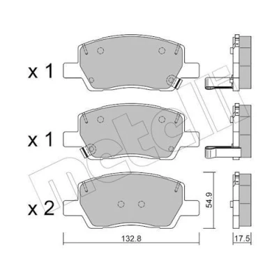 Kuva METELLI 22 1296 0 Jarrupalat akustisella kulumavaroittimella