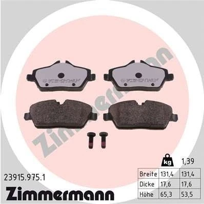 Kuva ZIMMERMANN 23915.975.1 Jarrupalat Kulumisenilmaisemelle Ruuveilla Valokuva vastaa toimituslaajuutta BMW: 1 Hatchback, 2 Active Tourer, Coupe