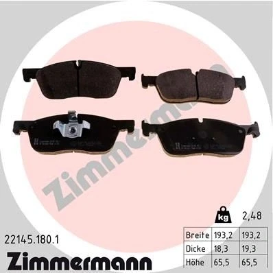 Kuva ZIMMERMANN 22145.180.1 Jarrupalat Kulumisenilmaisemelle Valokuva vastaa toimituslaajuutta JAGUAR: F Pace, XF Sedan, LAND ROVER: Range Rover Velar