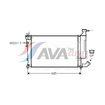 Kuva AVA COOLING SYSTEMS CNA2157 Jäähdytin Alumiini 610mm 378mm 34mm Jäähdytysrivat mekaan. kiinnitetyt CITROËN: Xsara Hatchback, Coupe