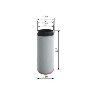 Kuva BOSCH F 026 400 701 Ilmansuodatin 537mm 187mm Suodatinpanos