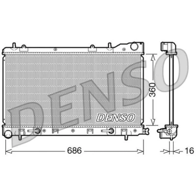 Kuva DENSO DRM36001 Jäähdytin Alumiini 360mm 686mm 16mm SUBARU: Forester II (SG) 2.0 AWD, S Turbo 2.5 X AWD 2002 2008