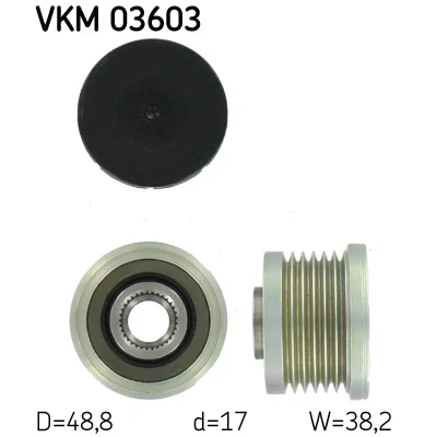 Kuva SKF VKM 03603 Laturin Vapaakytkin 38,2 VOLVO: V40 Farmari, RENAULT: LAGUNA 2, OPEL: Vivaro A Van