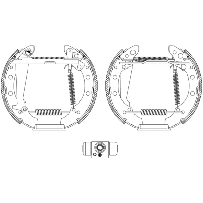 Kuva TEXTAR Shoe Kit Pro 84044703 Jarrukenkäsarja, Rumpujarru Pyörän jarrun sylinterillä, Säätöelementillä VOLKSWAGEN: Polo V Hatchback, Vento