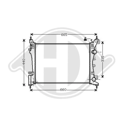 Kuva DIEDERICHS DCM2671 Jäähdytin 540 375 26 Climate OPEL: Corsa D Hatchback