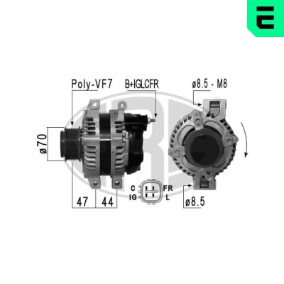 Kuva ERA 210844 Laturi 14V 120A HONDA: CR V 3, Accord 7 Tourer, 2