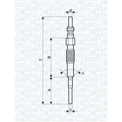 Kuva MAGNETI MARELLI 062900079304 Hehkutulppa 4,4V 8A M8X1 CHEVROLET: Cruze Sedan, Epica Captiva, OPEL: Antara
