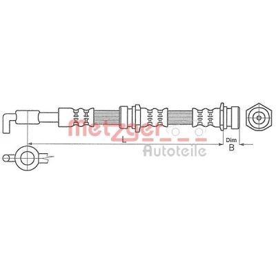 Kuva METZGER 4114057 Jarruletku 433 Banjo MAZDA: MX 3