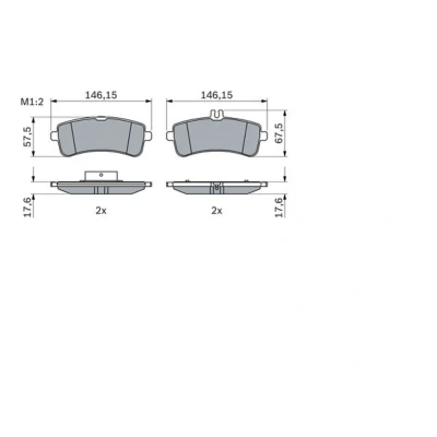 Kuva BOSCH 0 986 494 763 Jarrupalat Low Metallic MERCEDES BENZ: C sarja T modell, Sedan, S Sedan