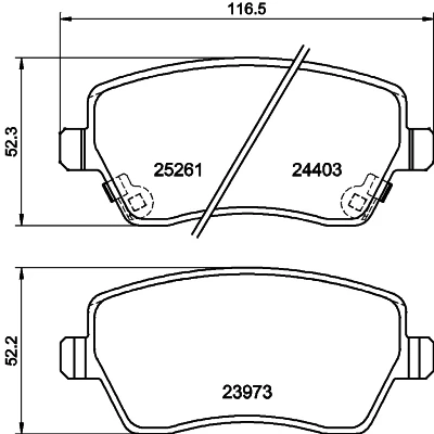 Kuva HELLA 8DB 355 015 981 Jarrupalat akustisella kulumavaroittimella NISSAN: MICRA 4, Note II Hatchback