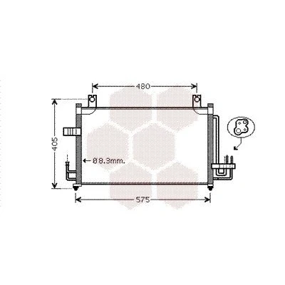 Kuva VAN WEZEL 83005068 Ilmastoinnin Lauhdutin Vedenerottimella Alumiini 545