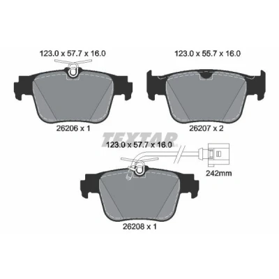 Kuva TEXTAR 2620603 Jarrupalat Sis. kulumisenilmaisimen CUPRA: Formentor SUV