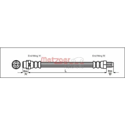 Kuva METZGER 4110578 Jarruletku 483 F10 x 1 MERCEDES BENZ: C sarja Sedan, S T modell