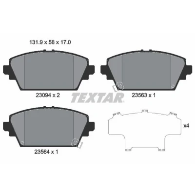 Kuva TEXTAR 2309401 Jarrupalat akustisella kulumavaroittimella HONDA: Accord 7 Limousine, 6 6, NISSAN: Primera Hatchback